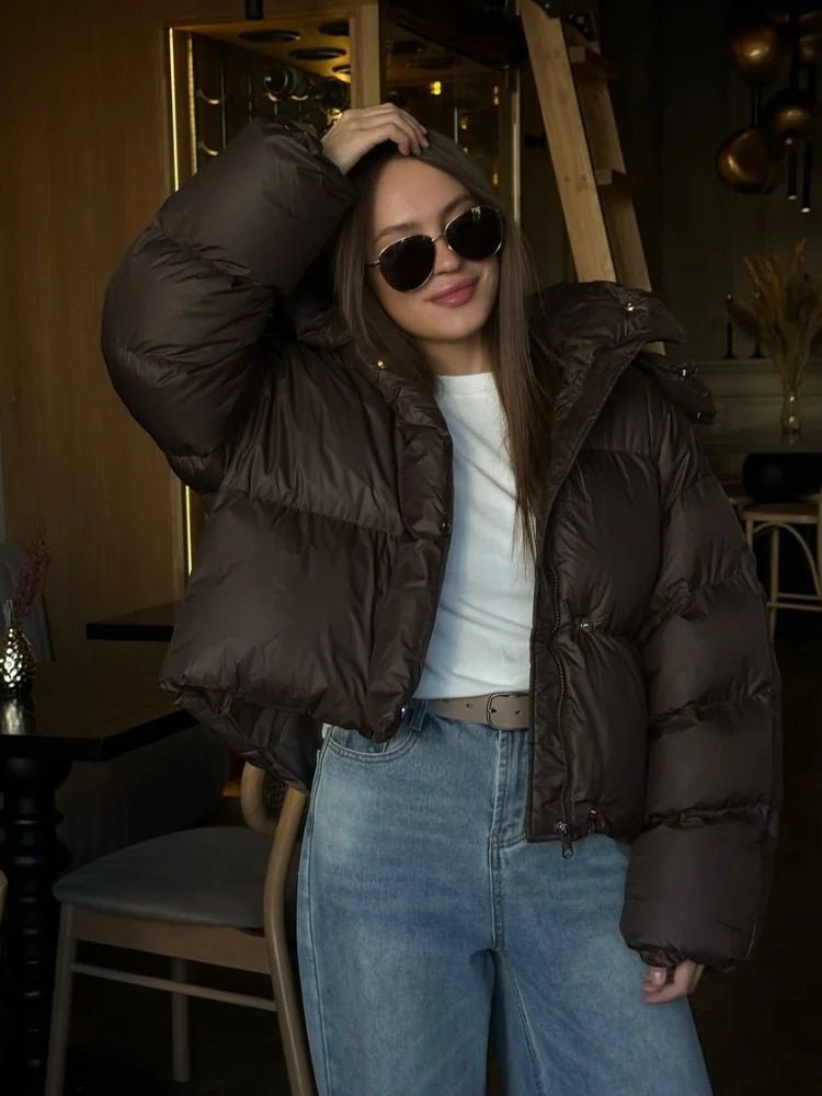 Short Puffer Jacket With Hood For Women | Kylara 2