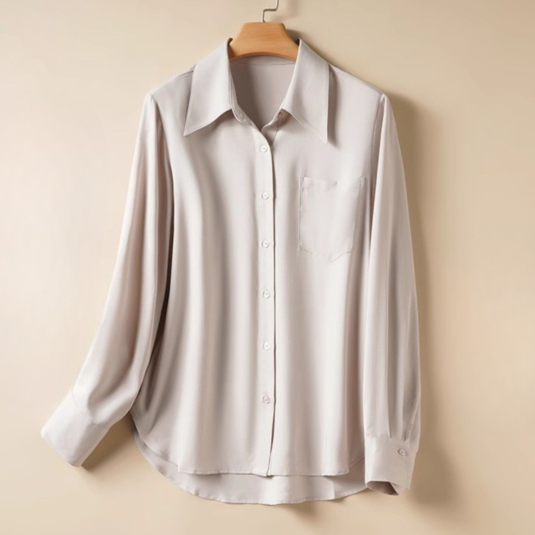 Silk Blend Blouse Relaxed Fit For Women | Liora 4