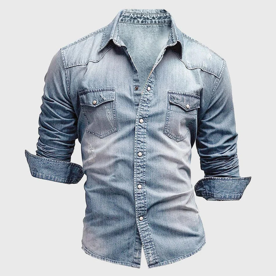 Slim Fit Denim Shirt Stylish For Men | Jorven 0