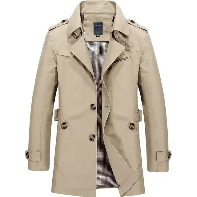 Slim Fit Double-Breasted Trench Coat for Men | Adrian