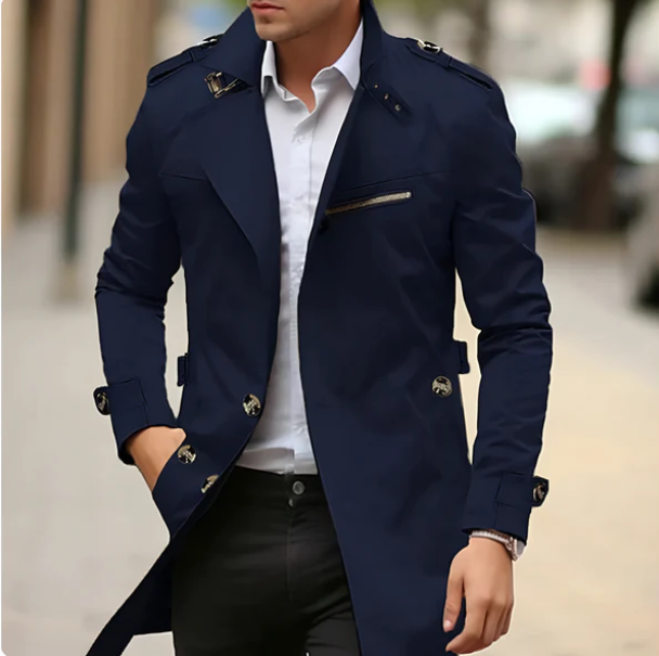 Slim Fit Double-Breasted Trench Coat for Men | Adrian