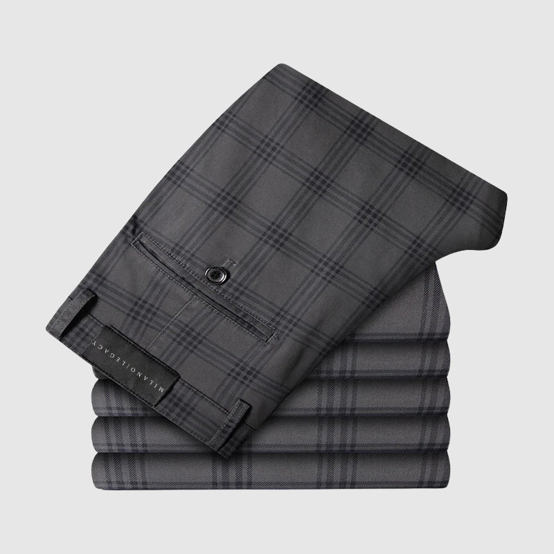 Slim Fit Plaid Dress Pants for Men | Evans