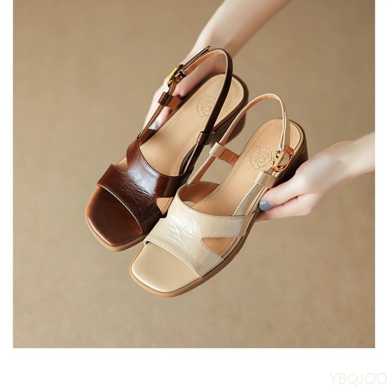 Square-Toe Slingback Heels For Women | Nivara 1