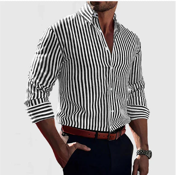 Striped Long Sleeve Button Down Shirt for Men | Julian
