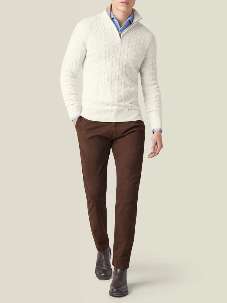 Stylish Half Zip Cable Knit Sweater for Men | Ricardo