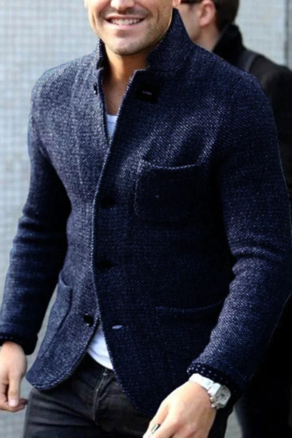 Stylish Wool-Blend Blazer with Button Closure for Men | Scott