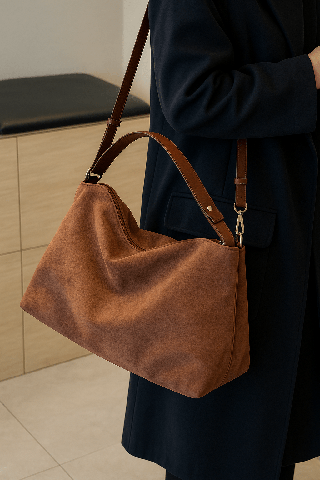 Suede Shoulder Bag Oversized For Women | Lirena 2