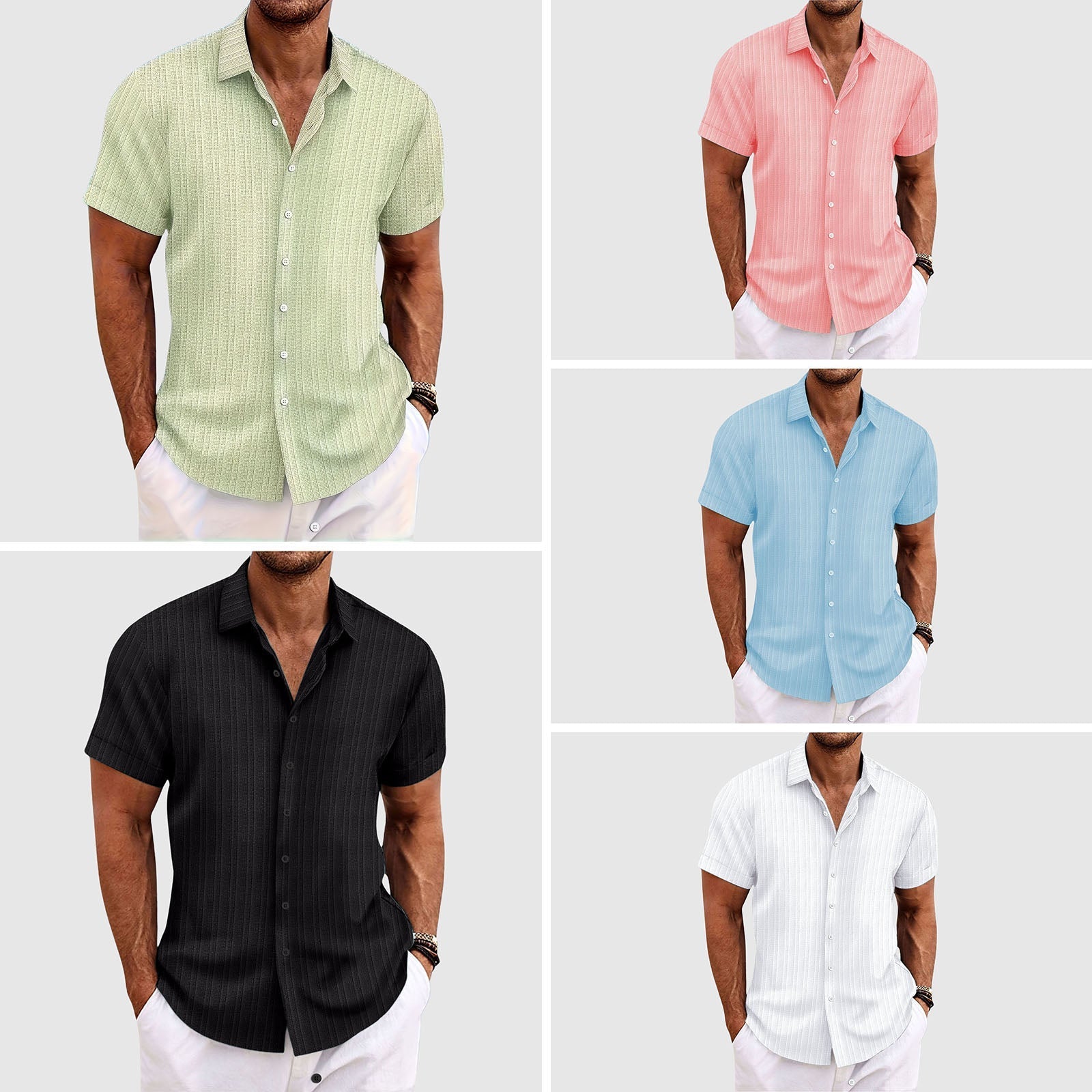 Summit Stripe Shirt Casual Style For Men | Jorven 5