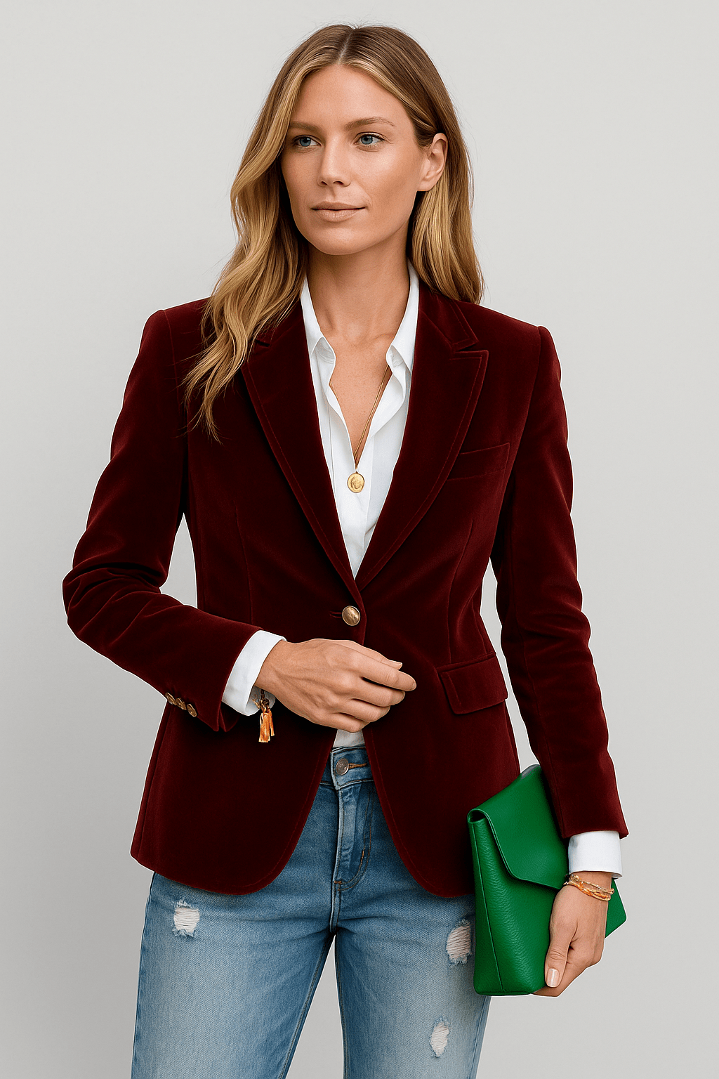 Velvet Tailored Blazer For Women | Eloria 3