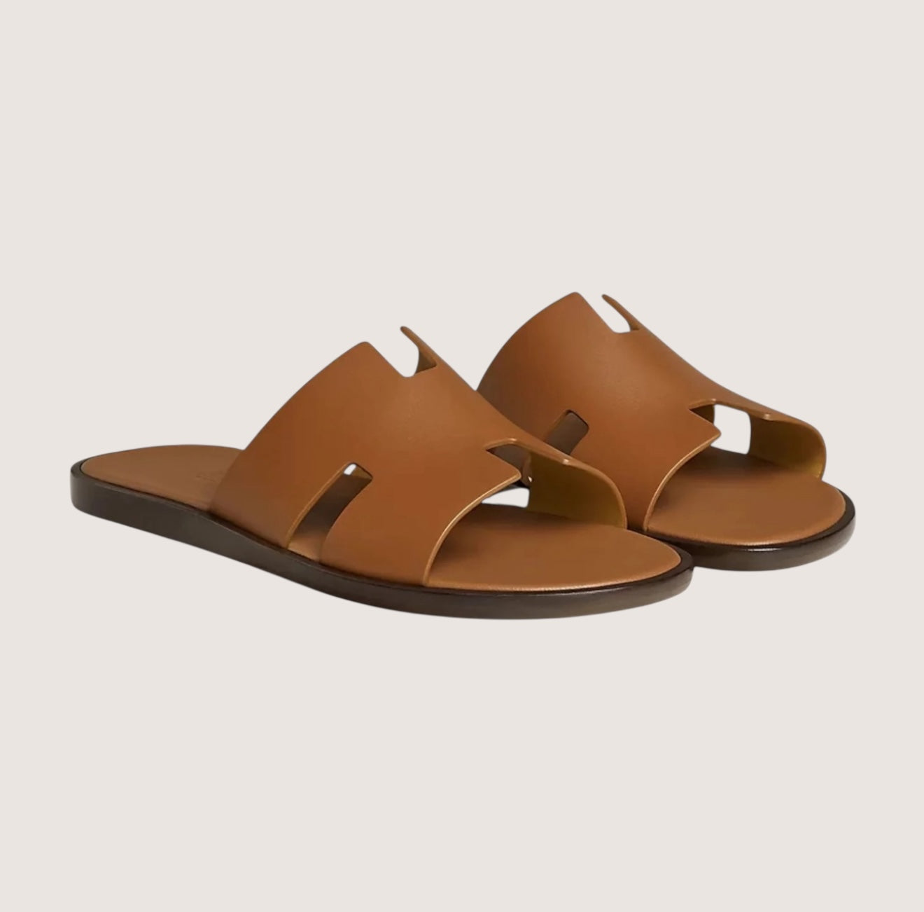 Waver | Classic Leather Slide Sandals Brown 0