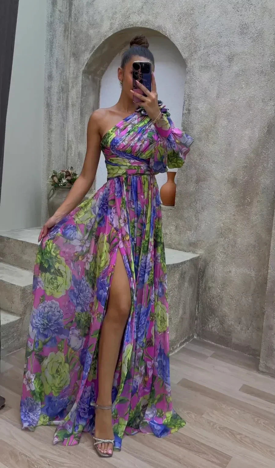 Wistful | One-Shoulder Floral Summer Dress 0