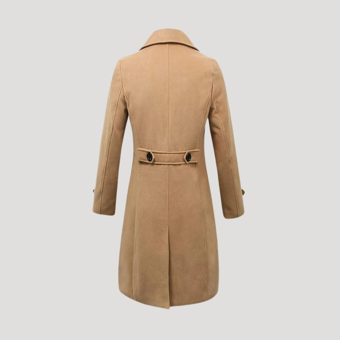 Wool Blend Double Breasted Coat For Women | Zendara 3