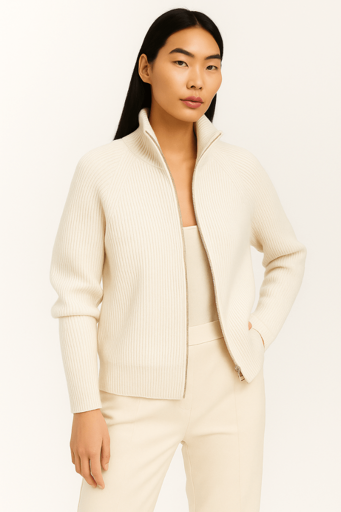 Zip-Up Sweater Tailored Fit For Women | Jorina 4