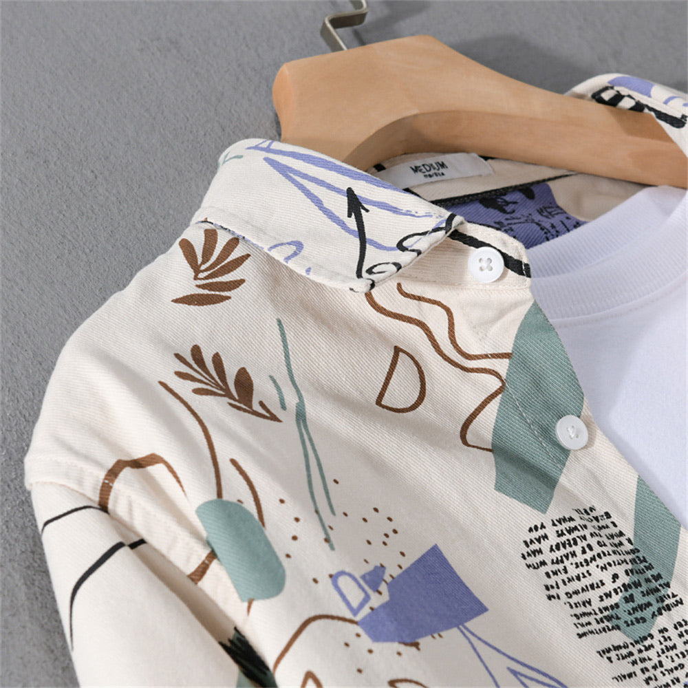 Abstract Print Long Sleeve Casual Shirt for Men | Julian