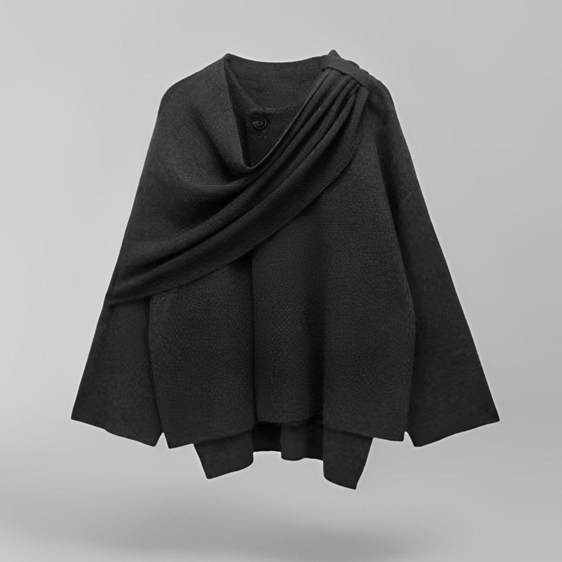 Alera | Asymmetric Wool Blend Cape Coat 9