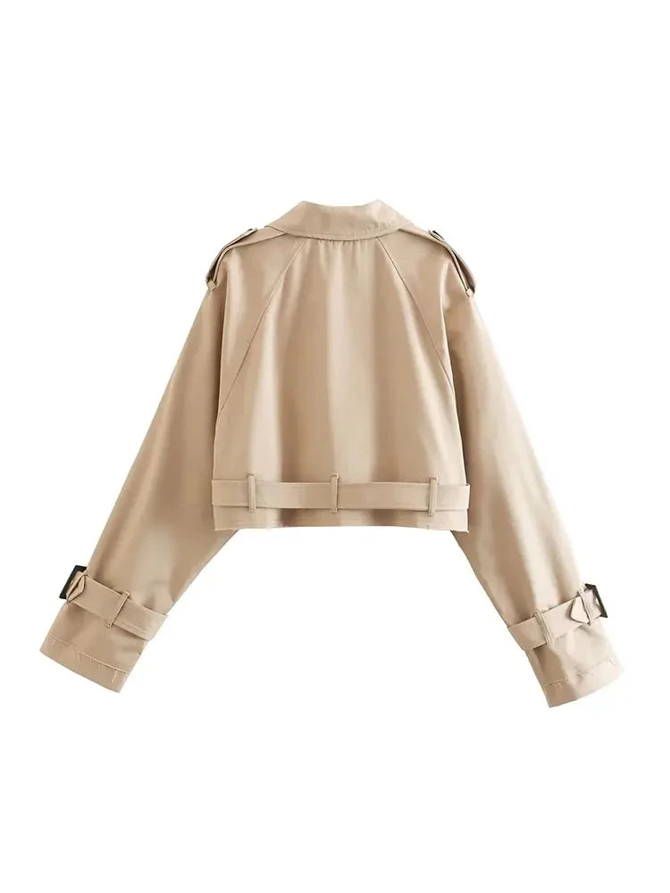 Beltan | Cropped Double Breasted Trench Jacket 3