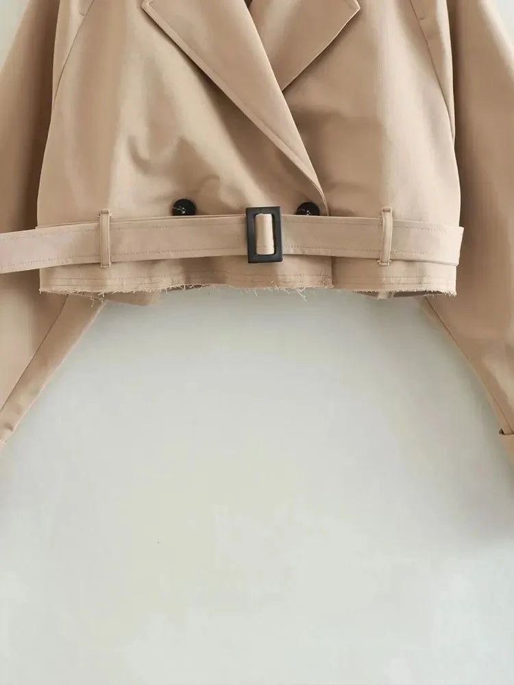 Beltan | Cropped Double Breasted Trench Jacket 5