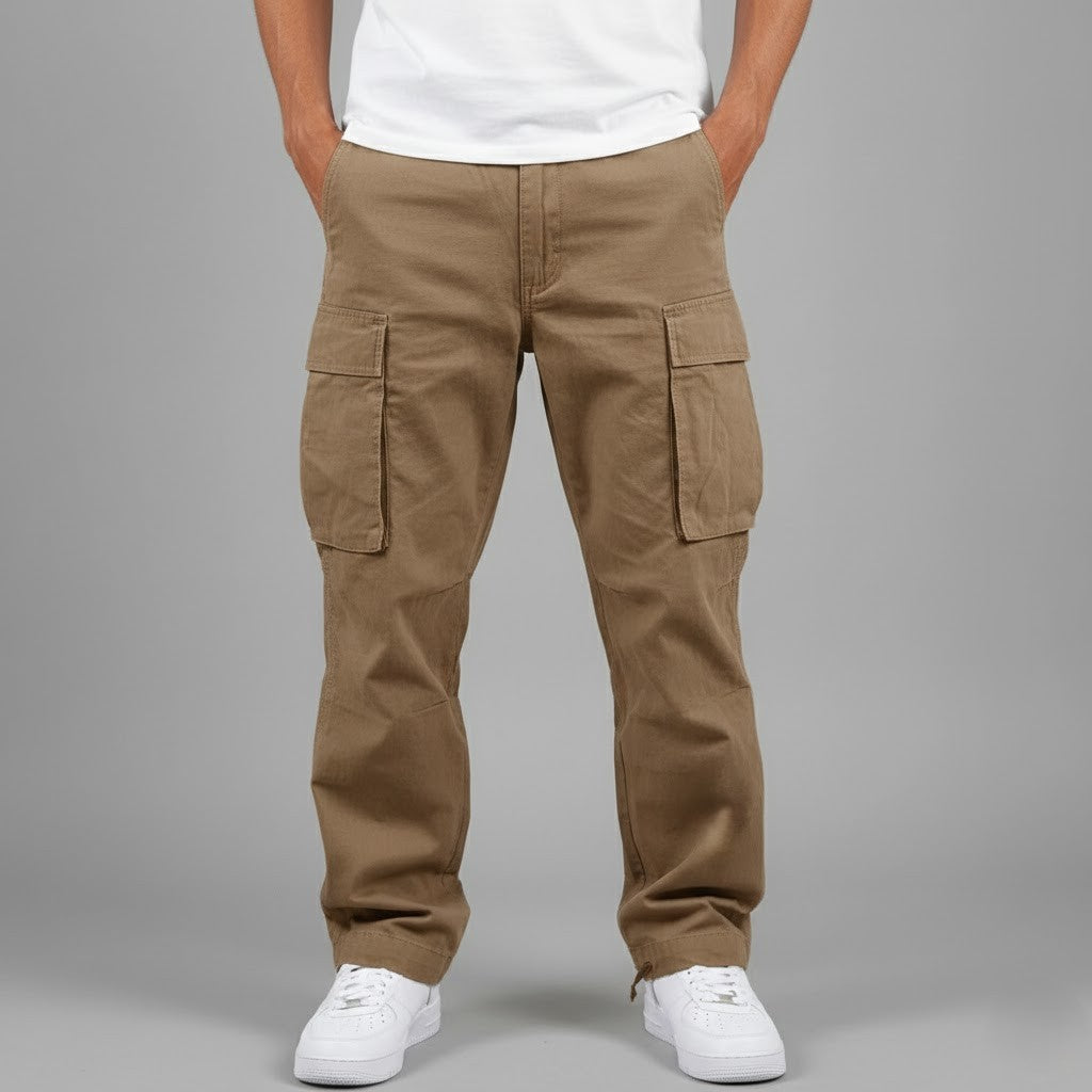 Bendro | Relaxed Fit Black Cargo Pants with Side Pockets 1