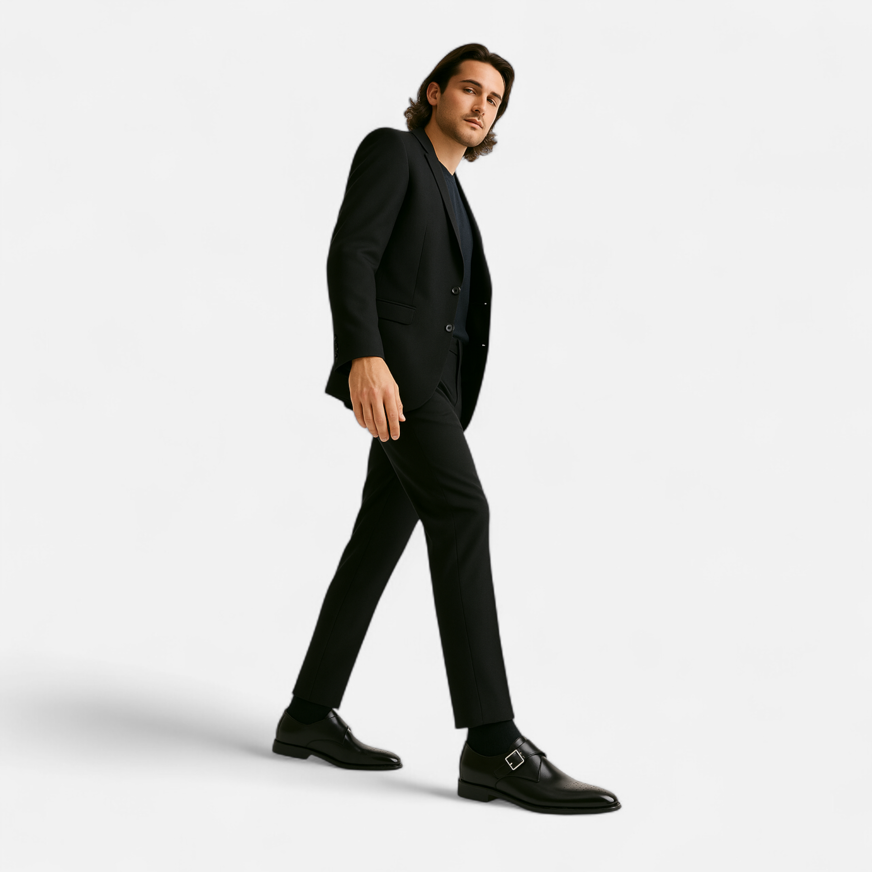 Blick | Buckle-Detail Black Dress Shoes 1