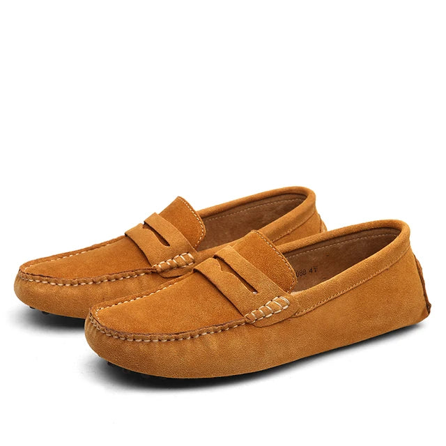 Calf Suede Slip-On Loafers for Men | Nuro