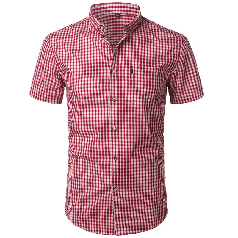 Casual Gingham Button-Up Shirt for Men | Ethan