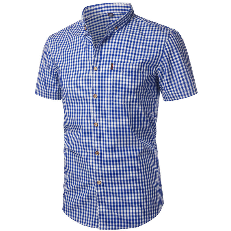 Casual Gingham Button-Up Shirt for Men | Ethan