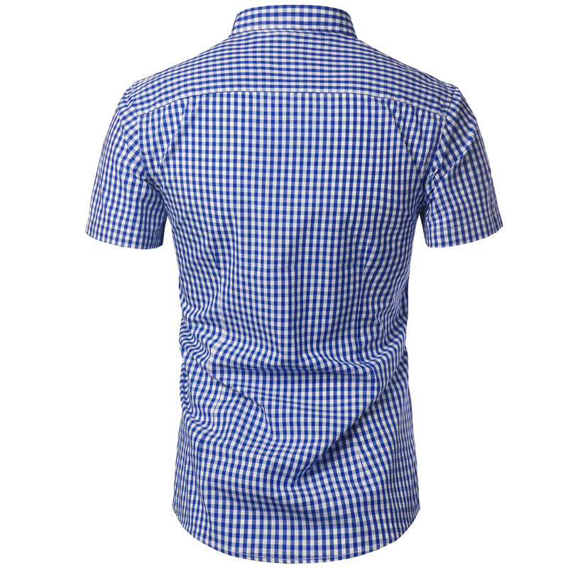 Casual Gingham Button-Up Shirt for Men | Ethan