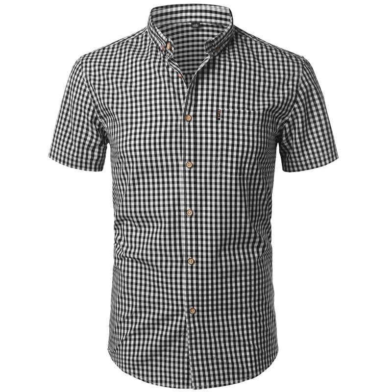 Casual Gingham Button-Up Shirt for Men | Ethan