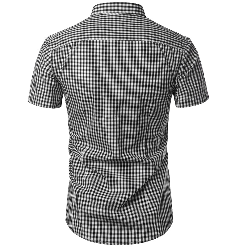 Casual Gingham Button-Up Shirt for Men | Ethan