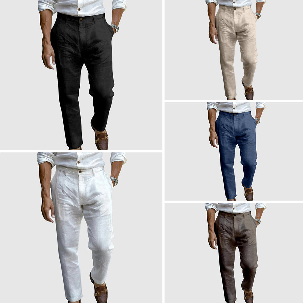 Casual Linen Blend Trousers for Men | Zoren