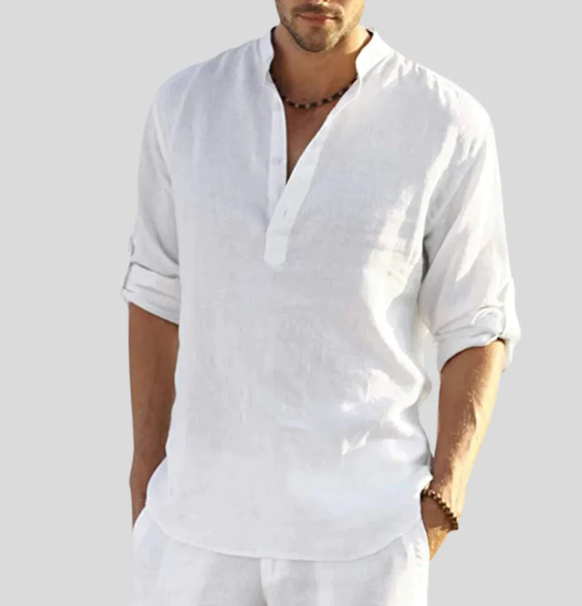 Casual Linen Long Sleeve Shirt for Men | Matteo