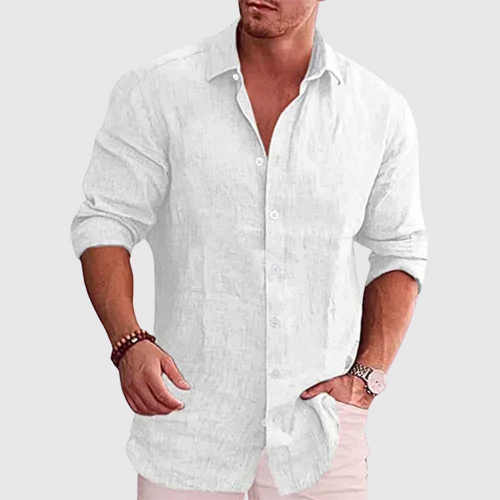 Casual Long Sleeve Linen Shirt for Men | Lucio