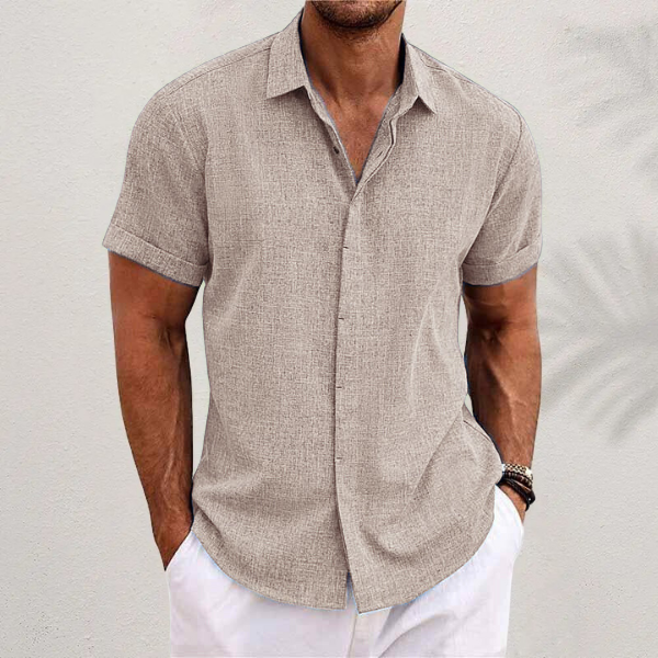 Casual Short Sleeve Button-Up Shirt for Men | Edward