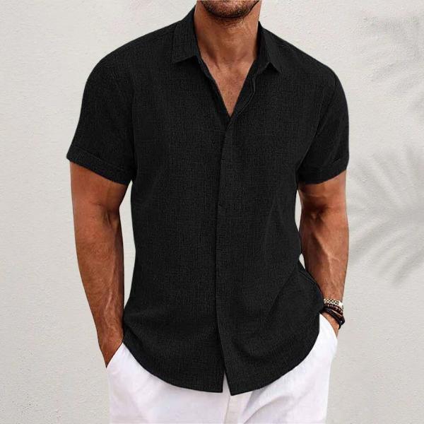 Casual Short Sleeve Button-Up Shirt for Men | Edward