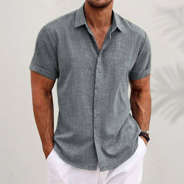 Casual Short Sleeve Button-Up Shirt for Men | Edward