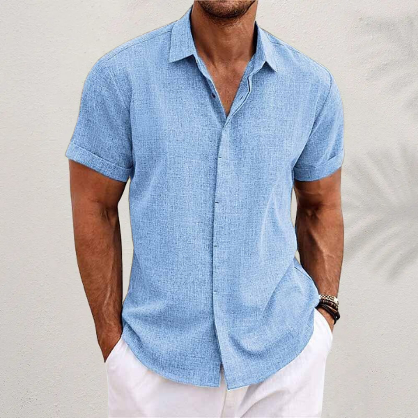 Casual Short Sleeve Button-Up Shirt for Men | Edward