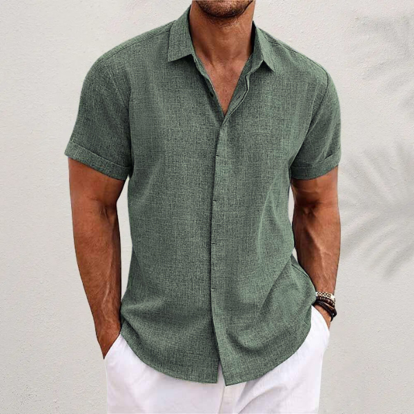 Casual Short Sleeve Button-Up Shirt for Men | Edward