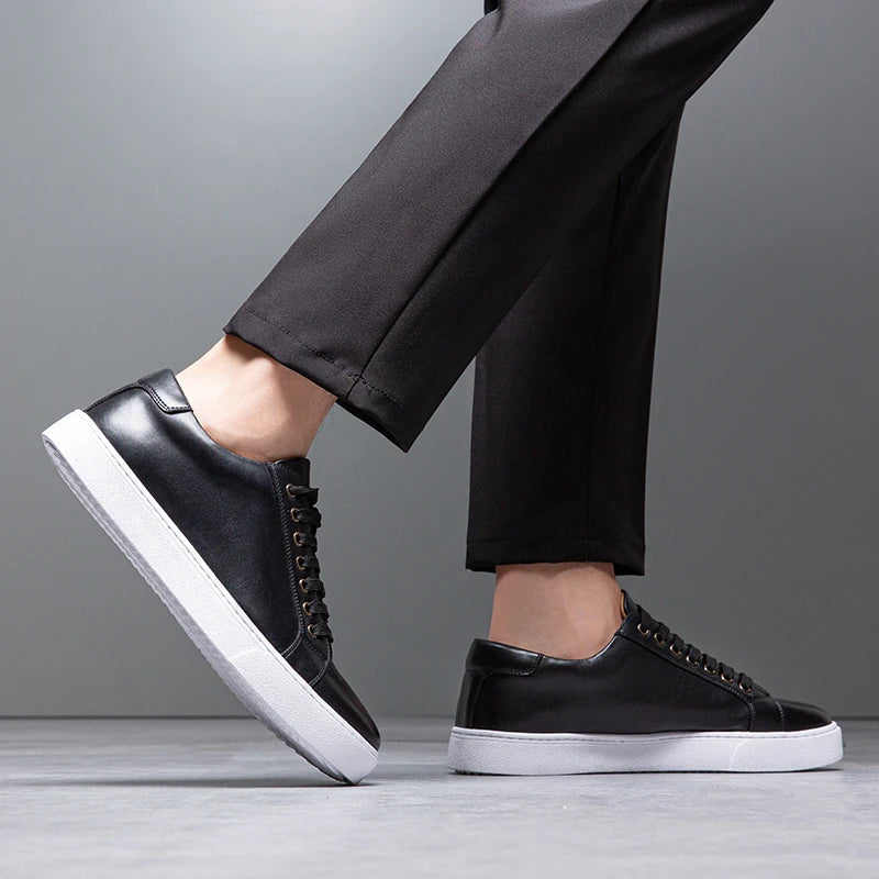 Classic Leather Low-Top Sneakers with Comfortable Sole for Men | Hugo