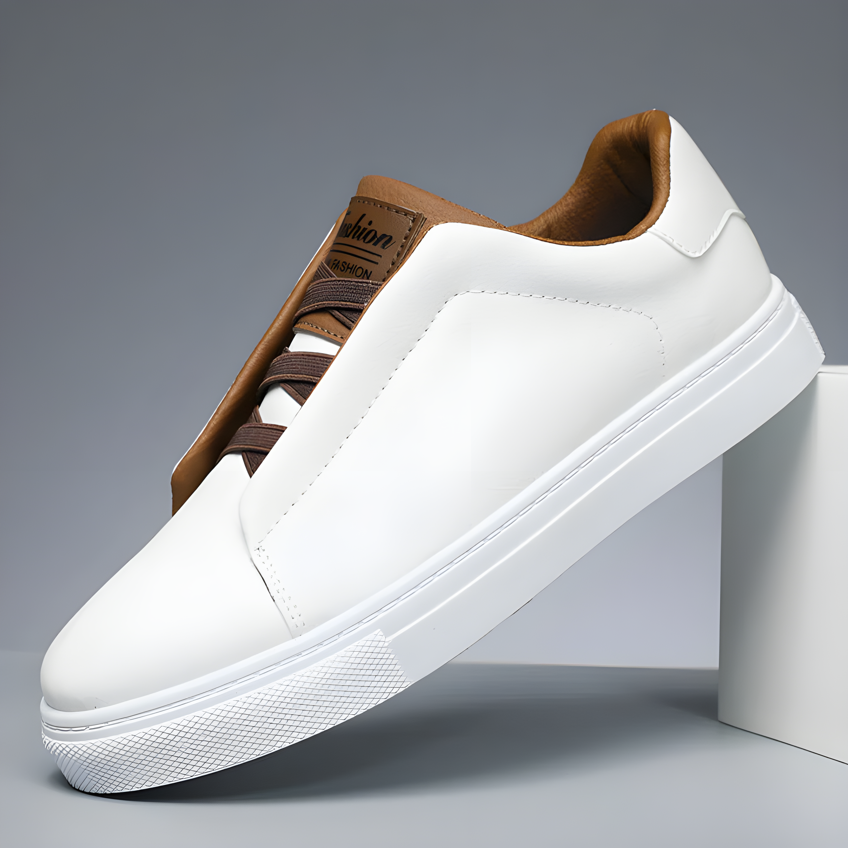 Classic Leather Sneakers with Contrast Detailing for Men | Orion