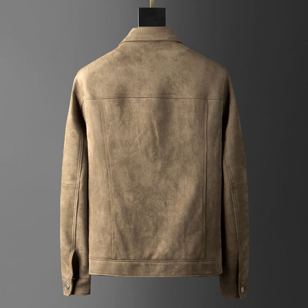 Classic Suede Button-Up Jacket for Men | Tom
