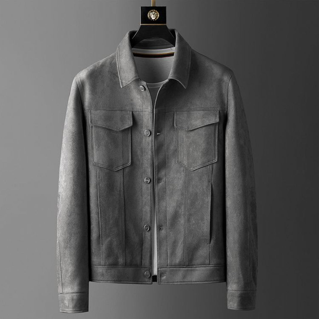 Classic Suede Button-Up Jacket for Men | Tom