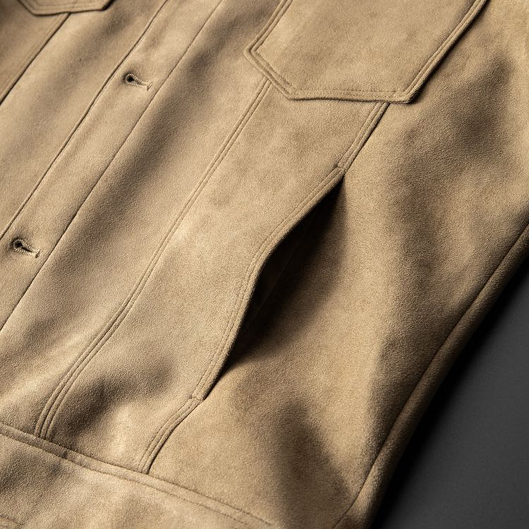 Classic Suede Button-Up Jacket for Men | Tom