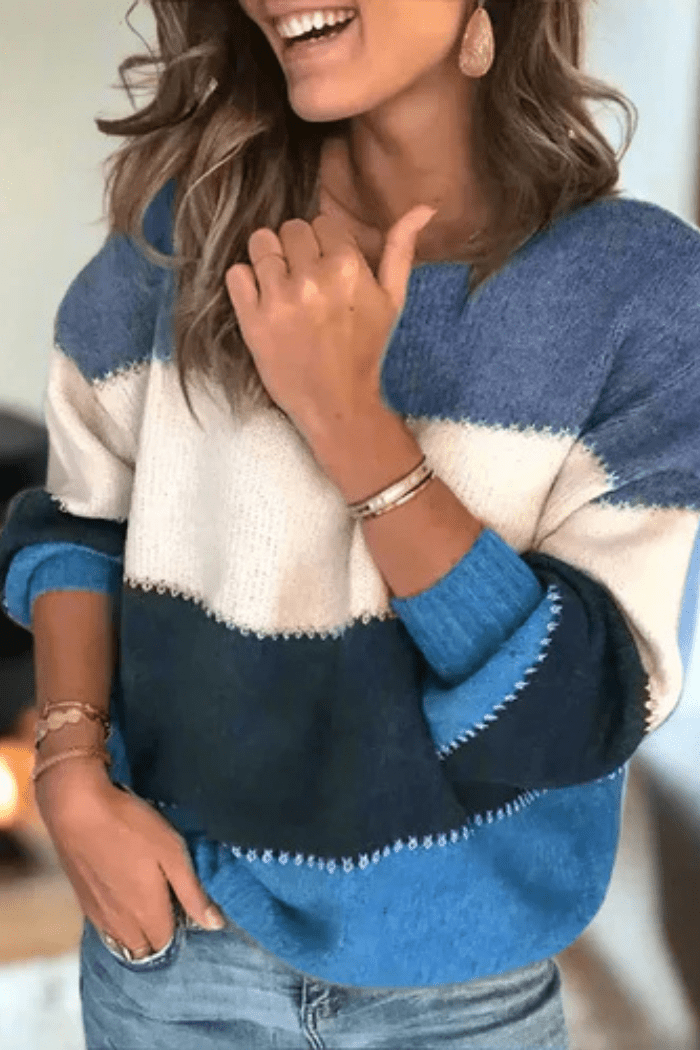 Colour-Block Sweater Relaxed Fit For Women | Liora 0