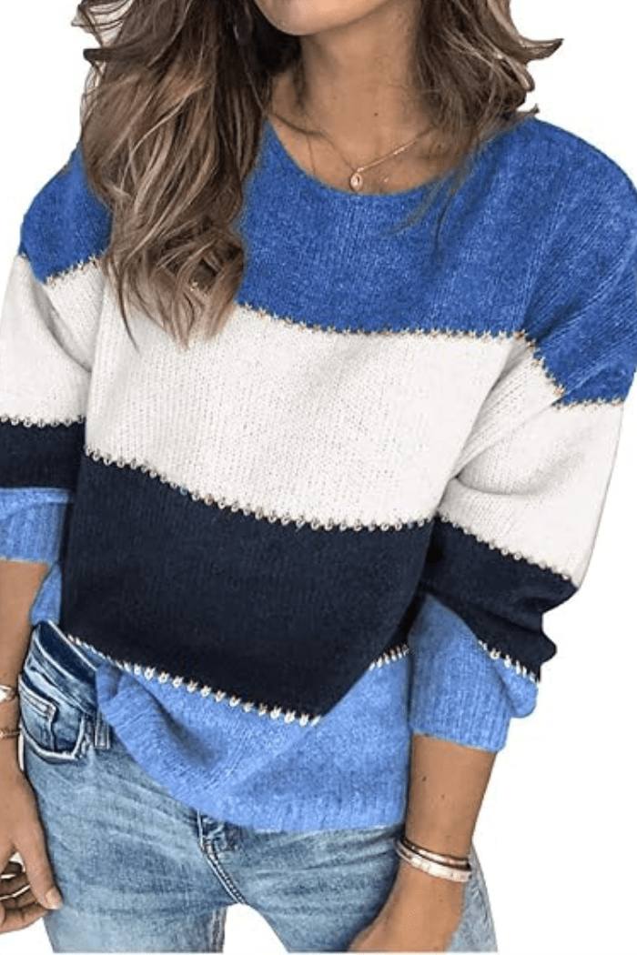 Colour-Block Sweater Relaxed Fit For Women | Liora 1