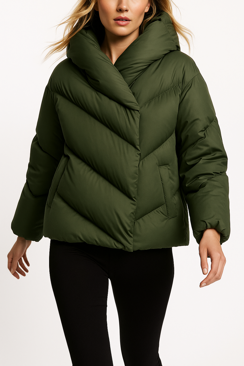 Cropped Hooded Puffer Jacket For Women | Lirona 3