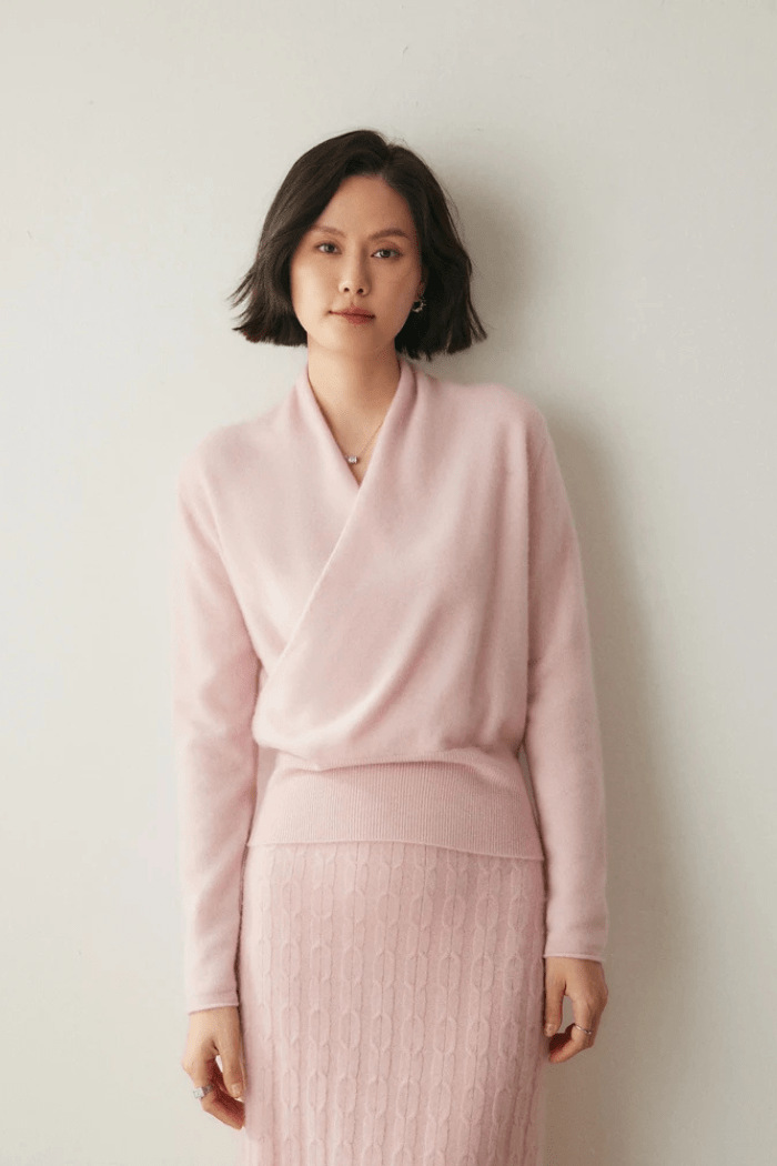 Crossover Collar Sweater For Women | Lirina 1