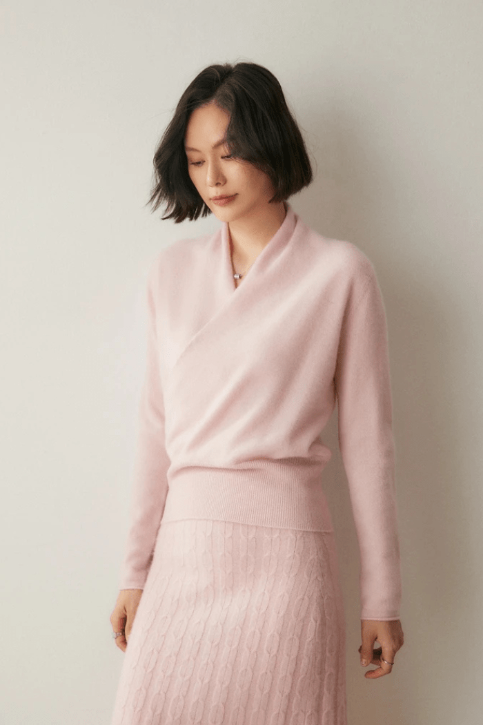 Crossover Collar Sweater For Women | Lirina 2