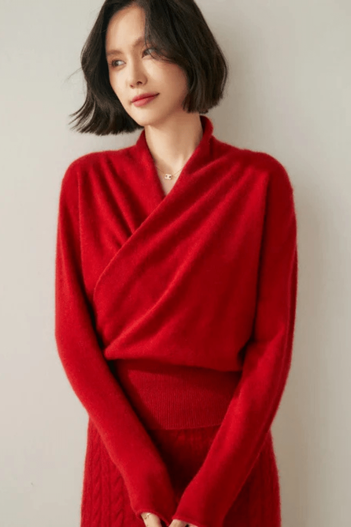 Crossover Collar Sweater For Women | Lirina 7