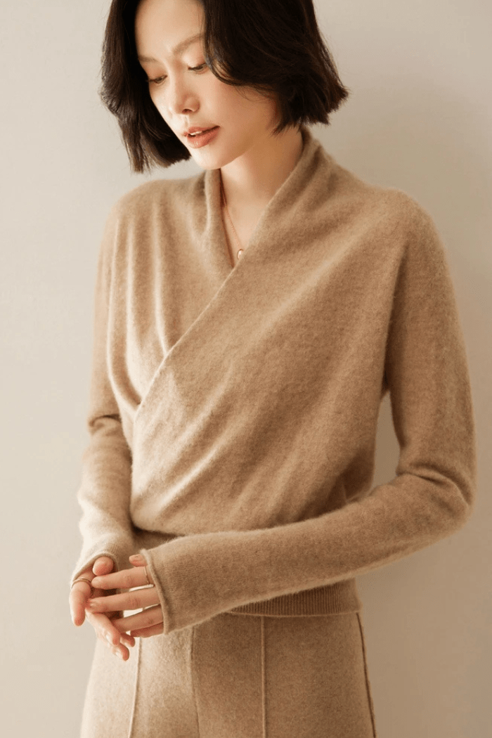 Crossover Collar Sweater For Women | Lirina 9