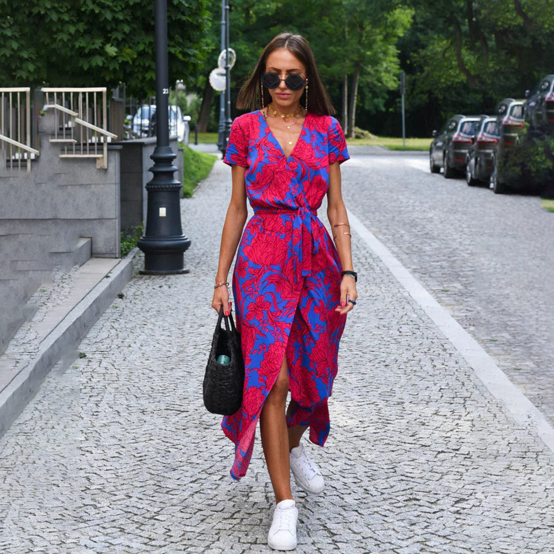 Fiora | Floral Wrap Maxi Wedding Guest Dress 0